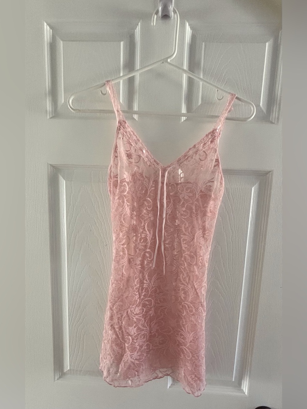 Jolie Pink Sheer Lace Chemise